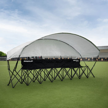 Panchina da bordo campo pieghevole con tettoia PRO Bench Shelter 6 posti