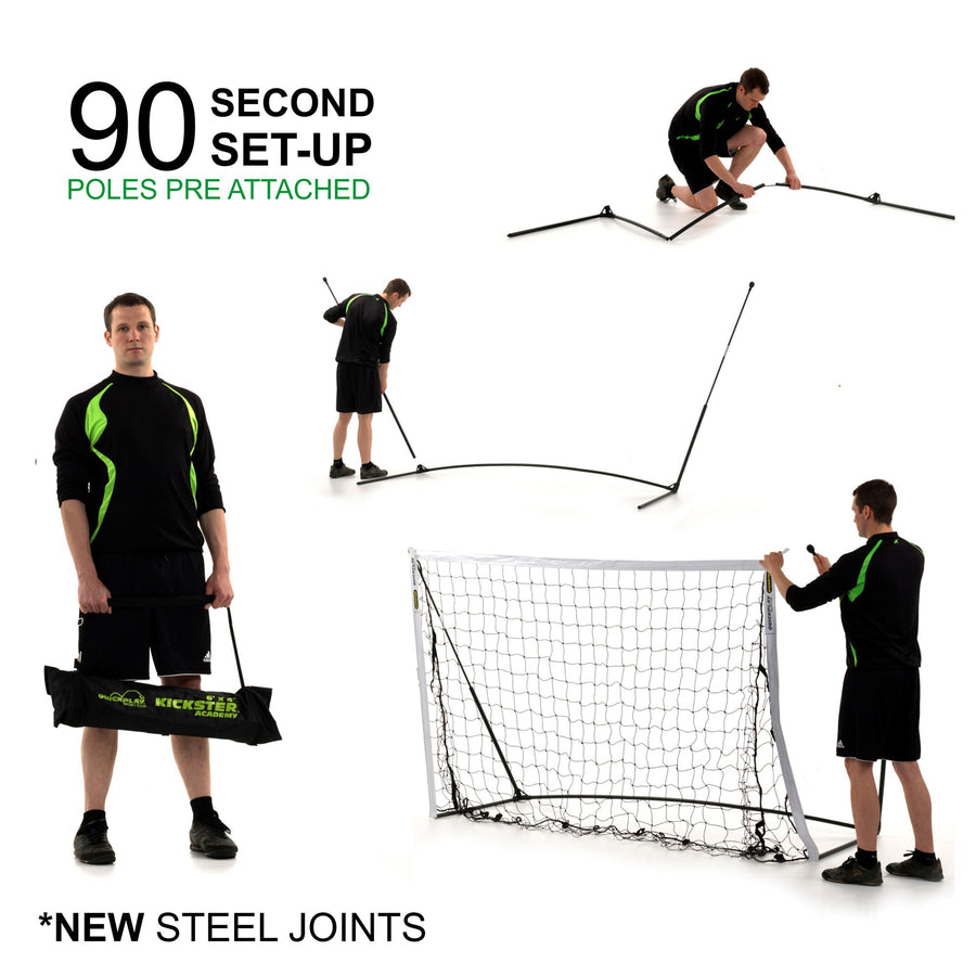 Porta da calcio portatile KICKSTER 240 x 150 cm (gialla)